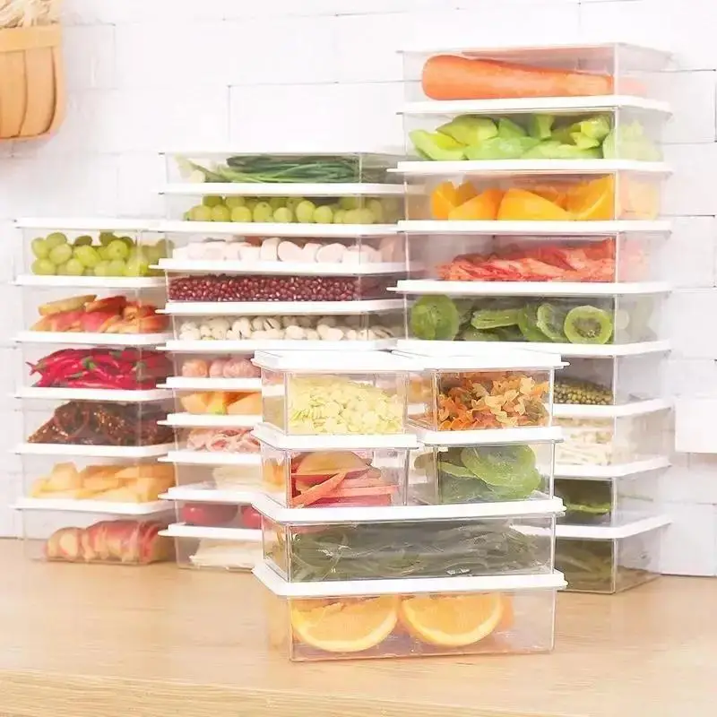 

Frozen Meat Preservation Box Refrigerator Food Retain Freshness Transparent Storage Jar Home Kitchen Vegetable Storage Organizer