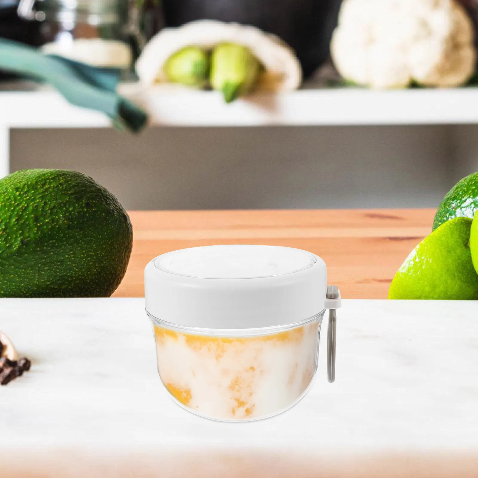 

Breakfast Storage Cup Overnight Oats Container with Spoon Portable Leak-Proof Food-Grade Jar for Yogurt Fruits Snacks Cereal