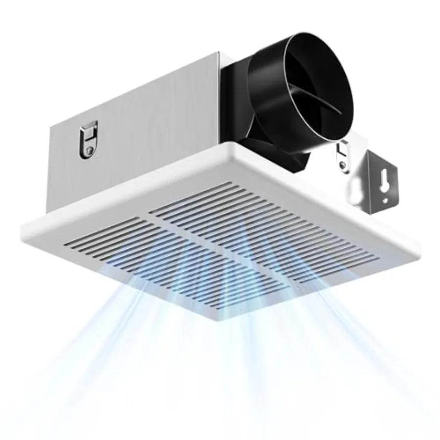 

Bathroom Exhaust Fan 1.0 Sones 80 CFM Low Noise Ceiling Mounted Retrofit Ventilation Fans 4 Inch Duct No Attic Access Needed- U