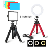 16CM Dimmable Ring Light Led Selfie Ringlight Photo Photography Lighting With Mobile Phone Self-Timer Tripod For Youtube Video