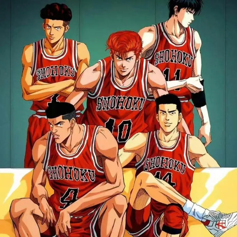 Anime Sakuragi Hanamichi cosplay dunking expert blue jersey school basketball team uniform sportswear cosplay costume