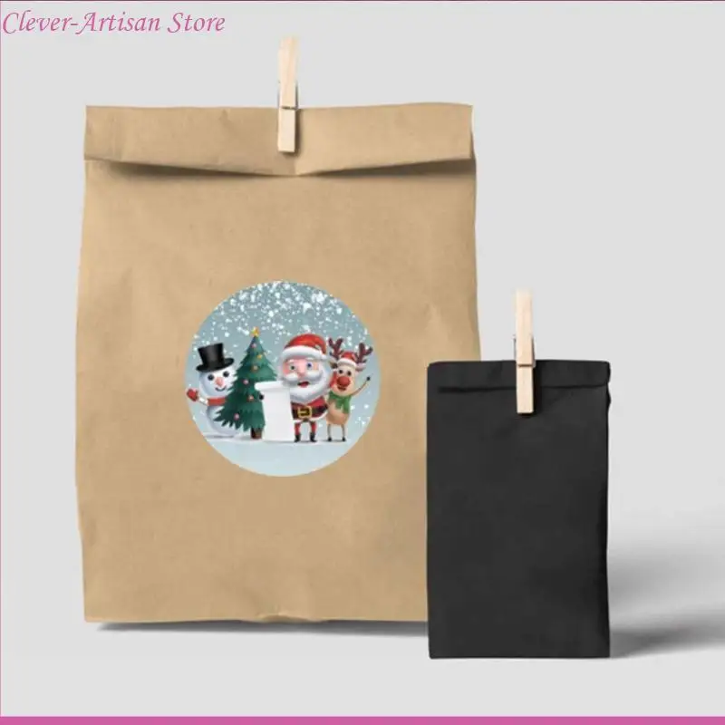E06B 메리 크리스마스 스티커 500pcs XMAS 테마 스티커 파티 호의