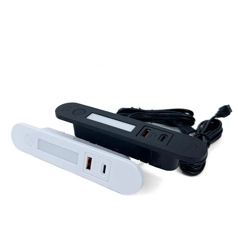 

USB-разъем и разъем Type-C для зарядки с LED-подсветкой, многофункциональный встроенный ночник, скрытый в розетке для прикроватной тумбочки, дивана, мебели