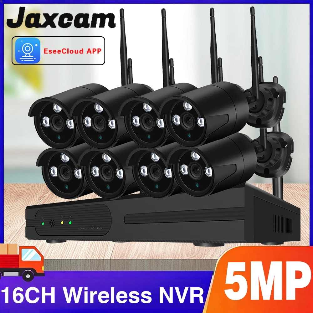 

EseeCloud 5MP Wifi Surveillance Camera System Day Night Vision Wireless Street Security CCTV Camera Kit 16CH Wireless NVR Set