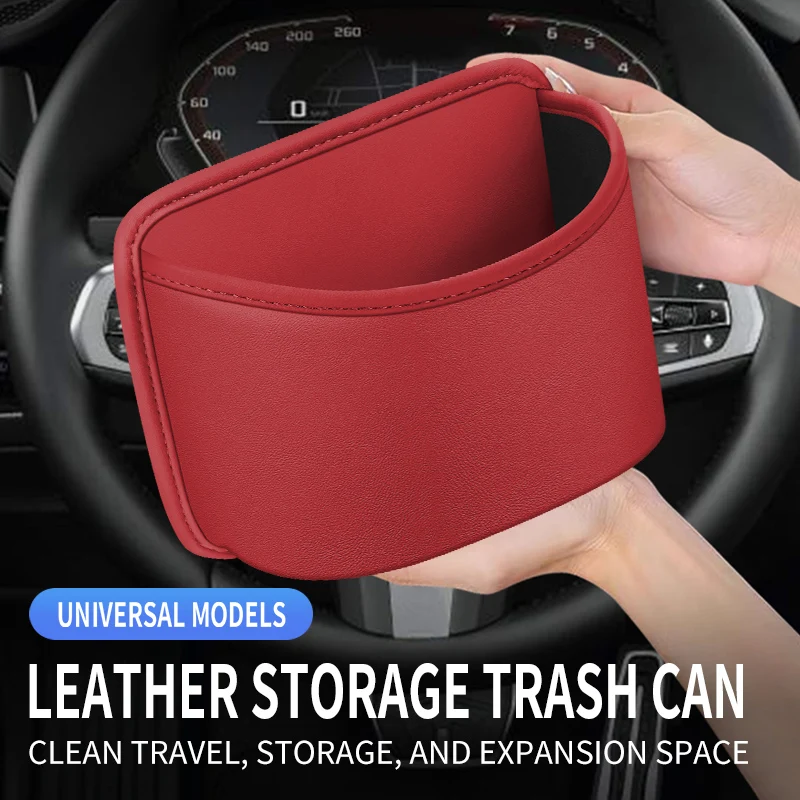 

Car Leather Storage Box Garbage Collection Box Door Seat Backrest Hanging water Cup Umbrella Storage Box Interior Supplies