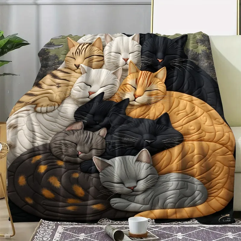 Luxurious Soft Tiger Stripe Fleece Throw Blanket Realistic Animal Print Skin-Friendly Cozy Flannel for Comfortable Napping