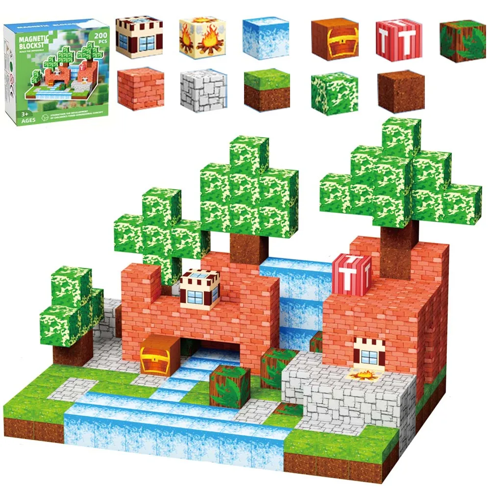 

Volcanic Theme Magnetic Building Blocks Set - 100pcs/200pcs Educational Toy for Kids Creative Construction Kit