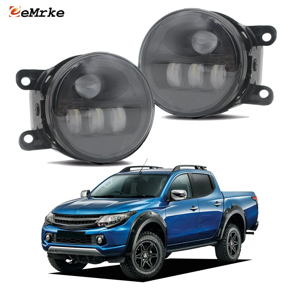 Left and Right Side Upgrade Led DRL for Mitsubishi L200 MK5 Triton V 2015 2016 2017 2018 2019 Fog Light Assembly Car PTF w/ Lens