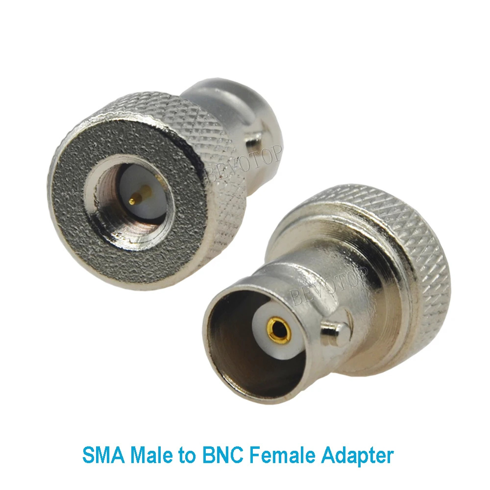 100PCS SMA Male Plug to BNC Feamle Jack Disc Connector for Motorola Walkie-talkie Antenna Q9 BNC-K to SMA-J RF Coaxial Adapter