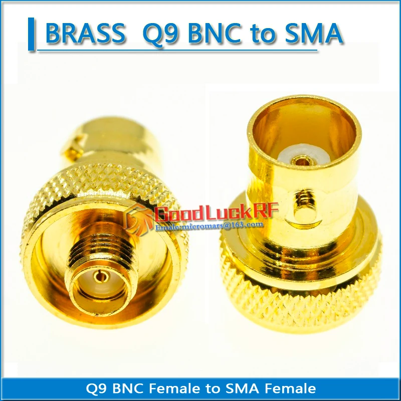 

1X Pcs Q9 BNC Female to SMA Female Plug BNC Q9 Straight Coaxial RF Adapters for Vertex Icom Kenwood Gold Plated