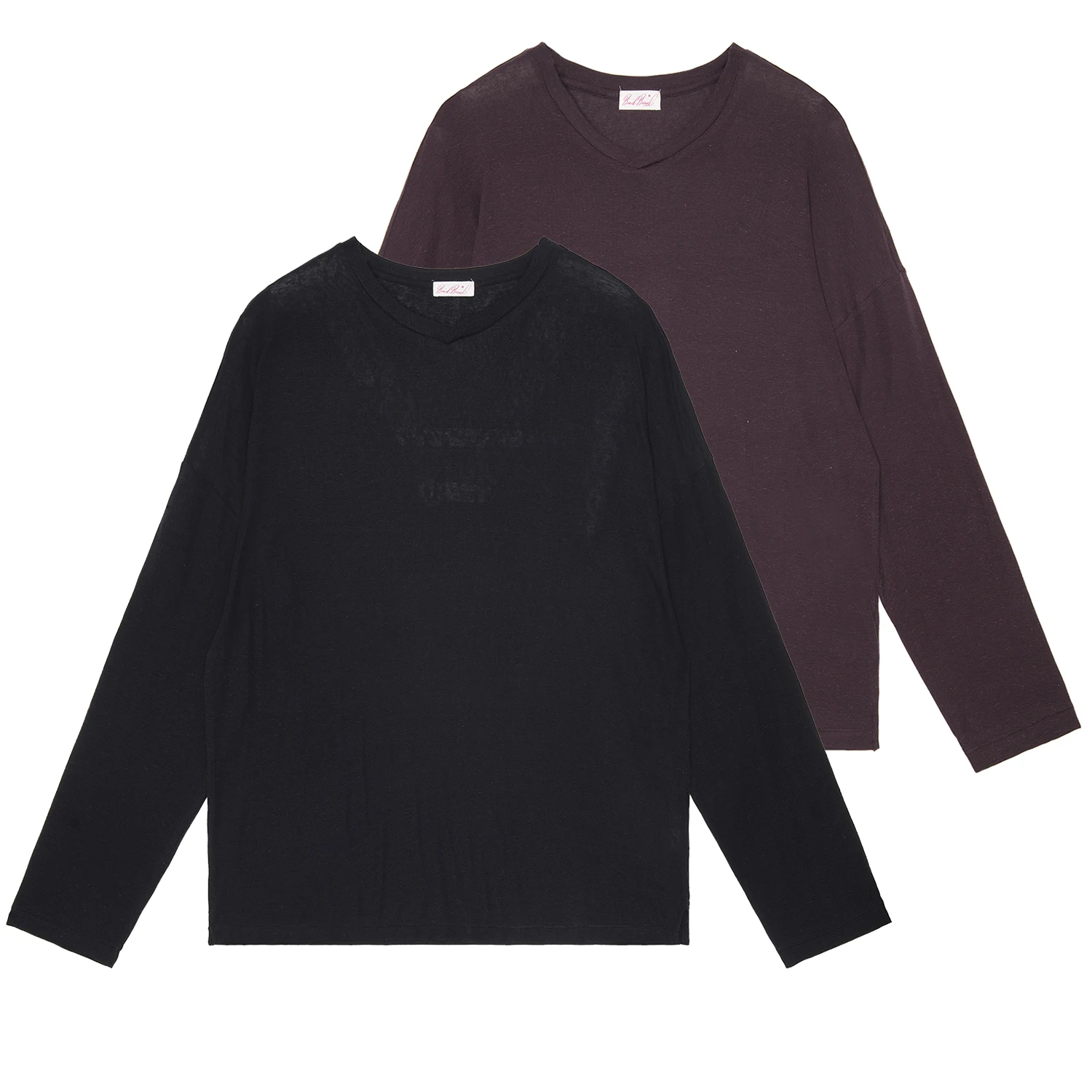 Men Lyocell Linen Blend V-Neck Long Sleeve Knit T-shirt Drop Shoulder Snowflake Texture Soft Casual Base Layer Tops