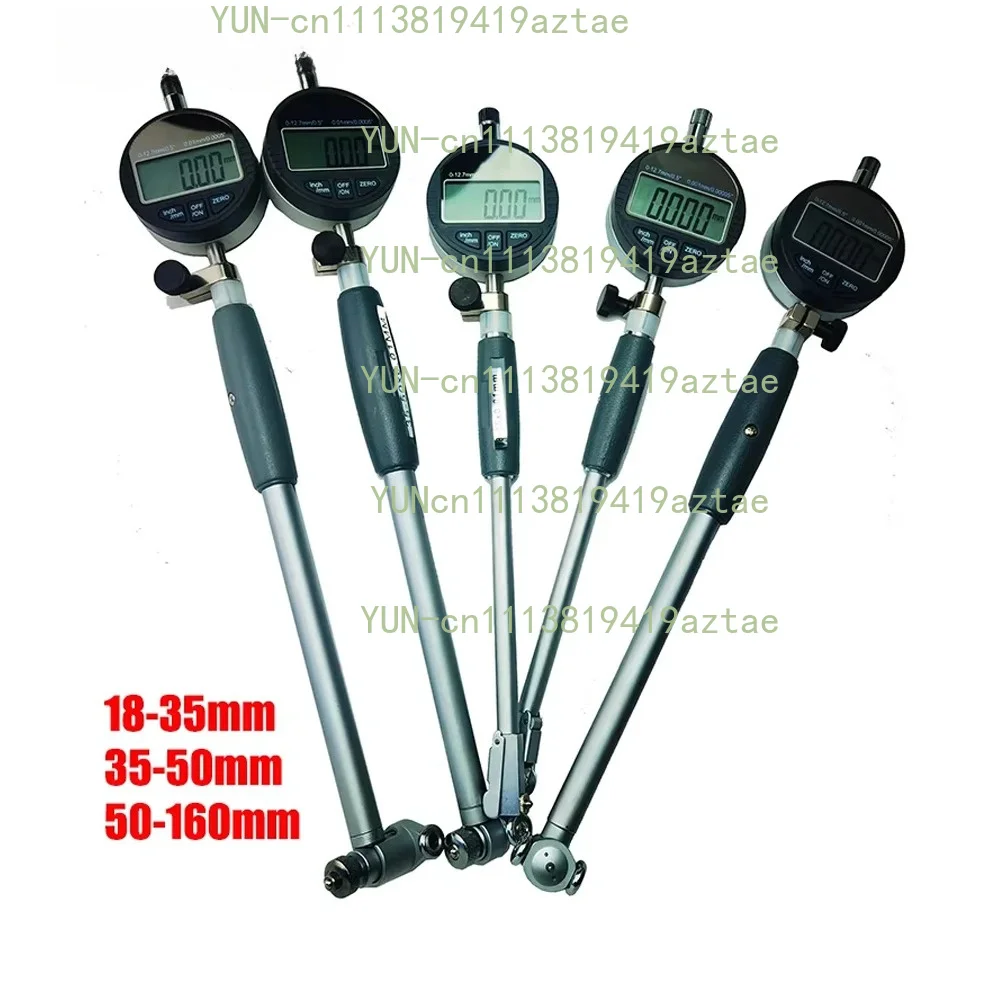 Aluminum Alloy Digital Bore Gauge Indicator 0.01MM Dial 18-35-50-160mm Internal Measurement Cylinder Tool  Precision Measurement