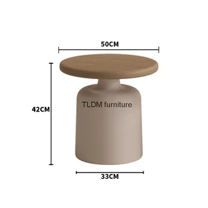 Roundwood coffee table for bedroom, small modern Japanese tea table, beautiful minimalist furniture, round table 10 Main Sales Side Table - №7