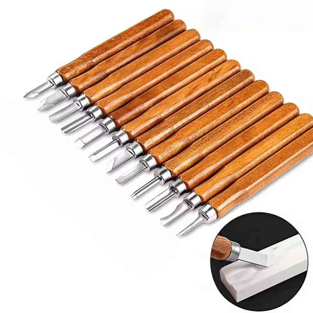 Handheld Carving Knife with Chisel, Used for Carving Professional Wood, 10/12/13pcs, Used for Basic Detail Carving, Carpenter