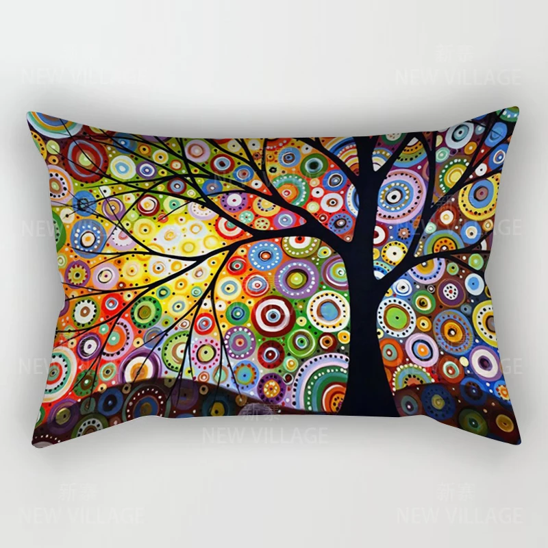 Funda de cojín con pintura al óleo para decoración del hogar, cubierta de almohada de 30x50, 30x50, 40x60, 50x70