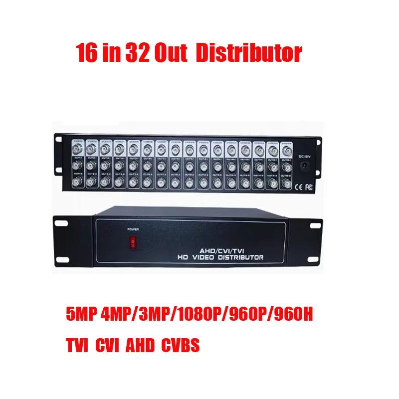 Free Shipping 16 In 32 Out Composite BNC Video Distributor Amplifier 16CH To 32CH Splitter For CCTV Security Camera DVR System