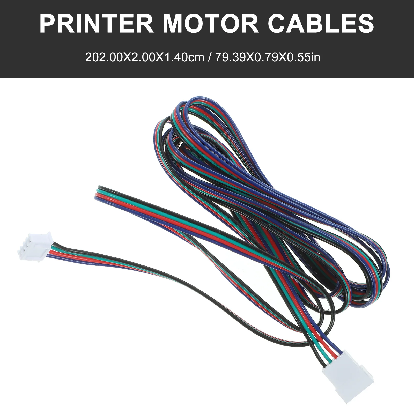 1Pcs Stepper Motor Extension Cable 2m Long White Terminal Bipolar Lead Wire for 3D Printer Printer Motor Cables