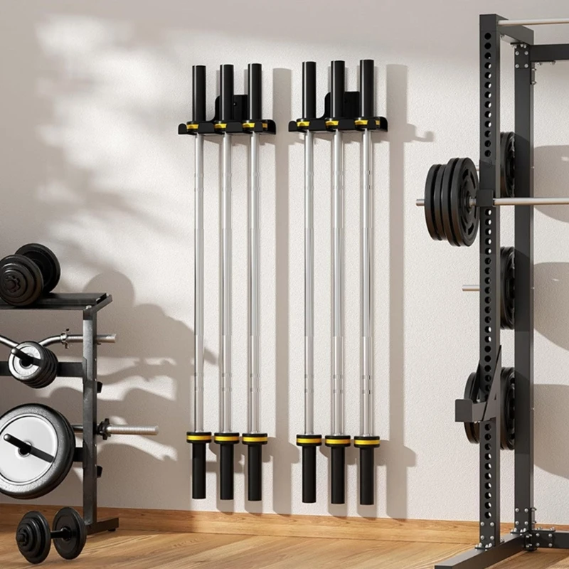 Barbell Storage Rack Wall Mounted Space Saving Hanger for Fitness Gym Accessory