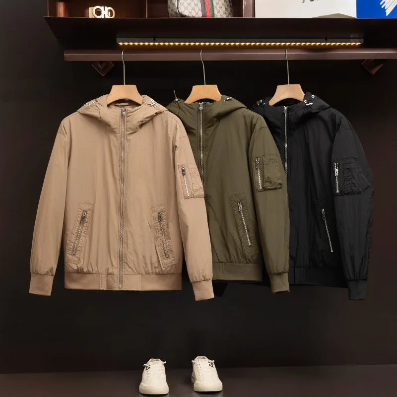 CharmChant مقنعين مقاوم للماء خفيفة الوزن مبطن الستر للرجال معطف الشتاء الرجال بطة أسفل عادية جديدة في سترات ريشة رجل