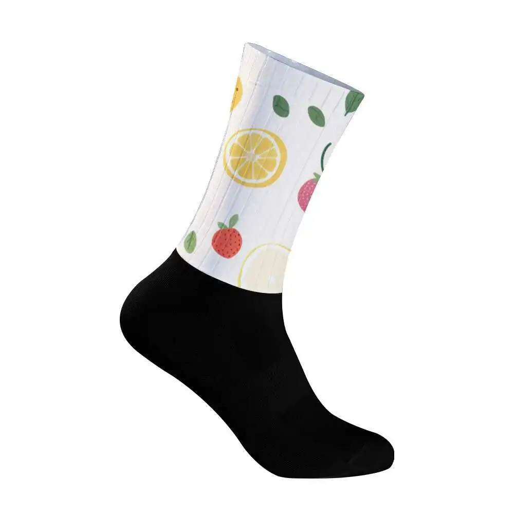 

Новые носки с цветными блоками, нескользящие силиконовые велосипедные носки, мужские велосипедные спортивные носки для бега, Calcetines