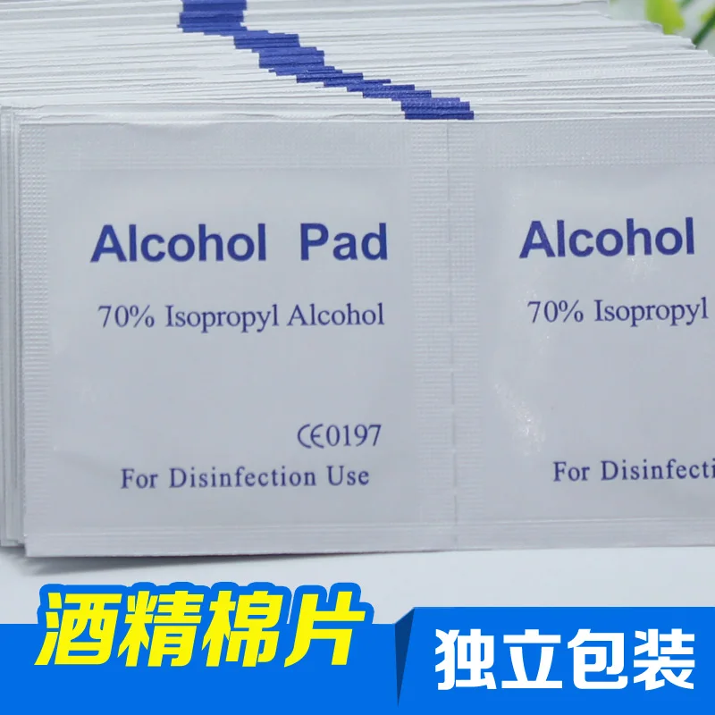 100pcs/box Alcohol Wipe Pads Swap Prep Wet Wiping Antiseptic Cleaning Skin Care Jewelry Cell Phone Clean Nail Art Accessories