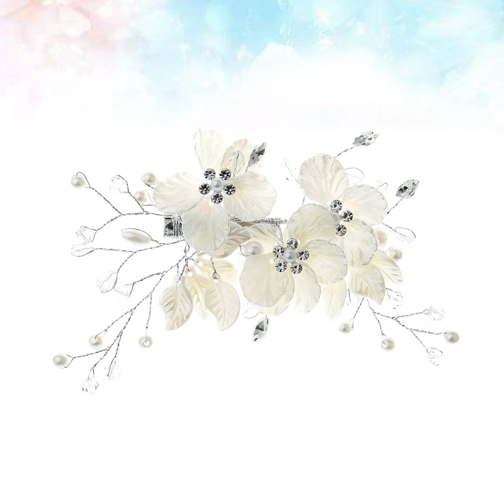 

Pearl Crystal Hair Clip Bridal Wedding Flower Flower Hairpin Hairpin Alloy Clip Pearl Bride Hairclip Accessories