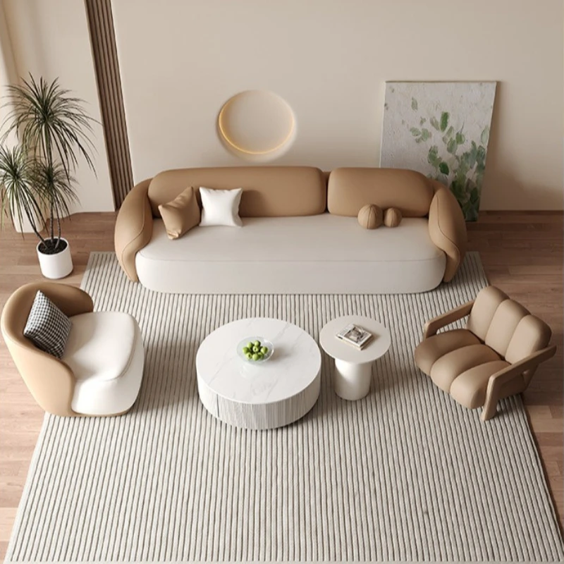 

light luxury high-end living room sofas creative designModern Simplicity Curved soft couch combination диван home furniture