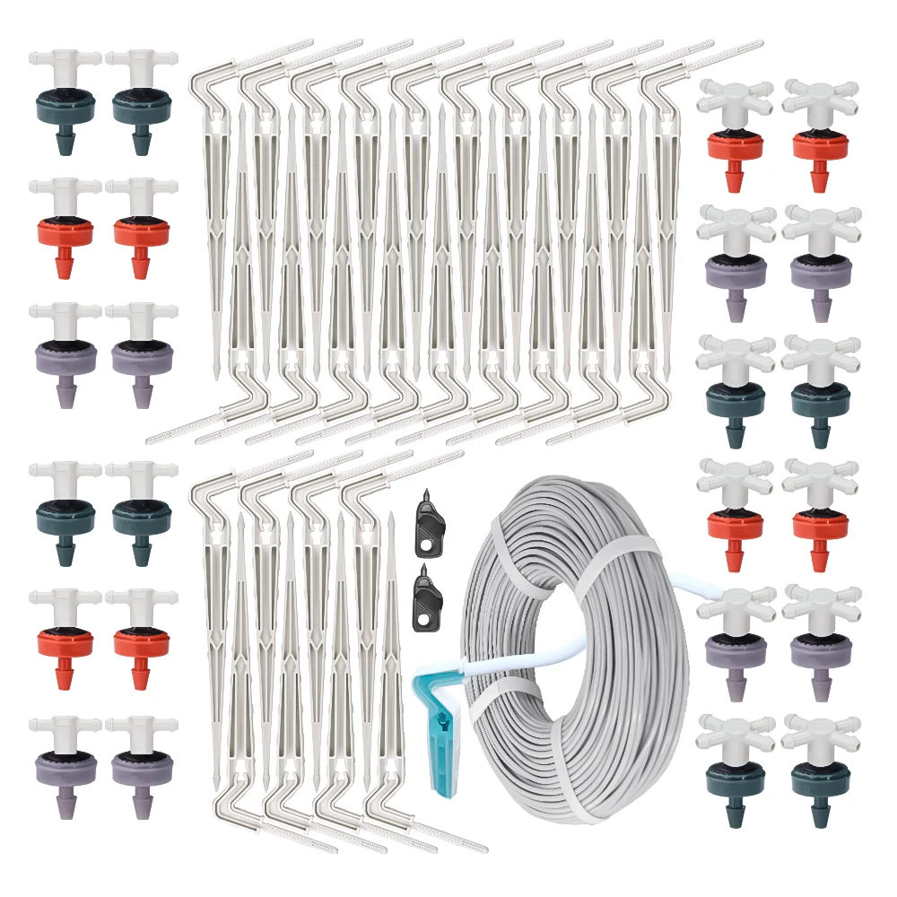 

Creamy White Arrow 3/5mm Hose Micro Drip Watering Systems 2/4-Way Emitters Dropper Saving Irrigation Kit for Garden Greenhouse