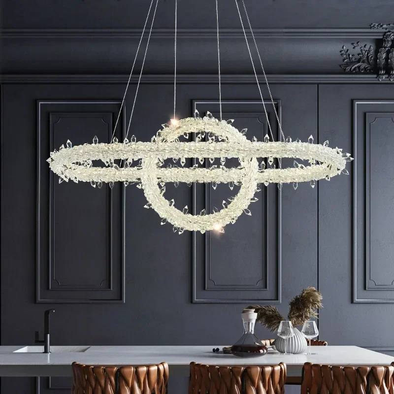 Modern Lustre Crystal Led Pendant Lights Dining Room Luxury Dimmable Chandelier Lamp Fixtures Led LuminariasHome Decor Lamps