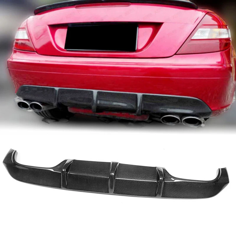 Carbon Fiber Car Rear Bumper Diffuser Lip For Mercedes Benz SLK Class R171 AMG 2-Door 2004-2010 Rear Diffuser Body Kit(Only AMG)