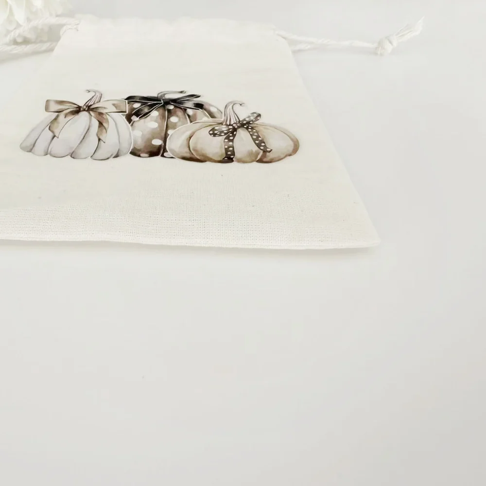 Halloween Biscuit Storage Bag Reusable Halloween Candy Storage Bag Drawstring Linen Bag Breathable For Candy Storage Small Toy