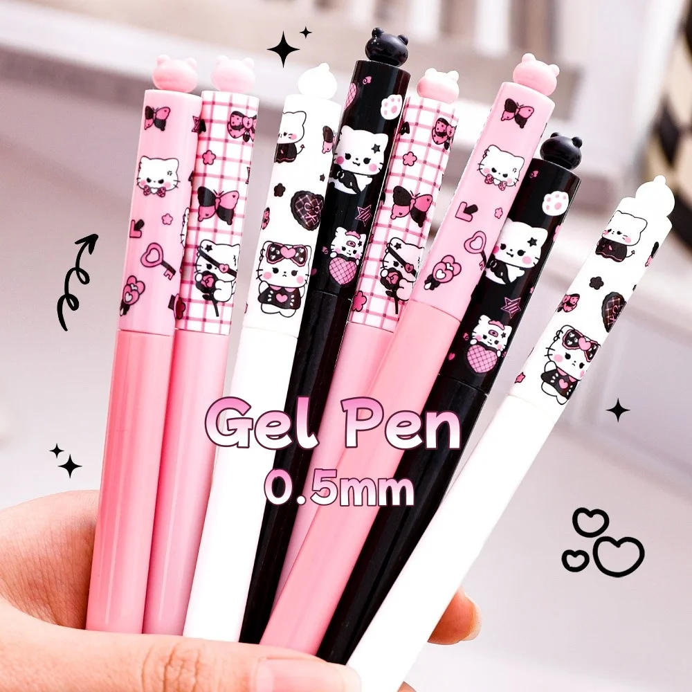 

High-Aesthetic Cute Cat Gel Pen for Students Smooth Black Ink Cartoon Pen for Journaling Note-Taking Classroom Prize Stationery