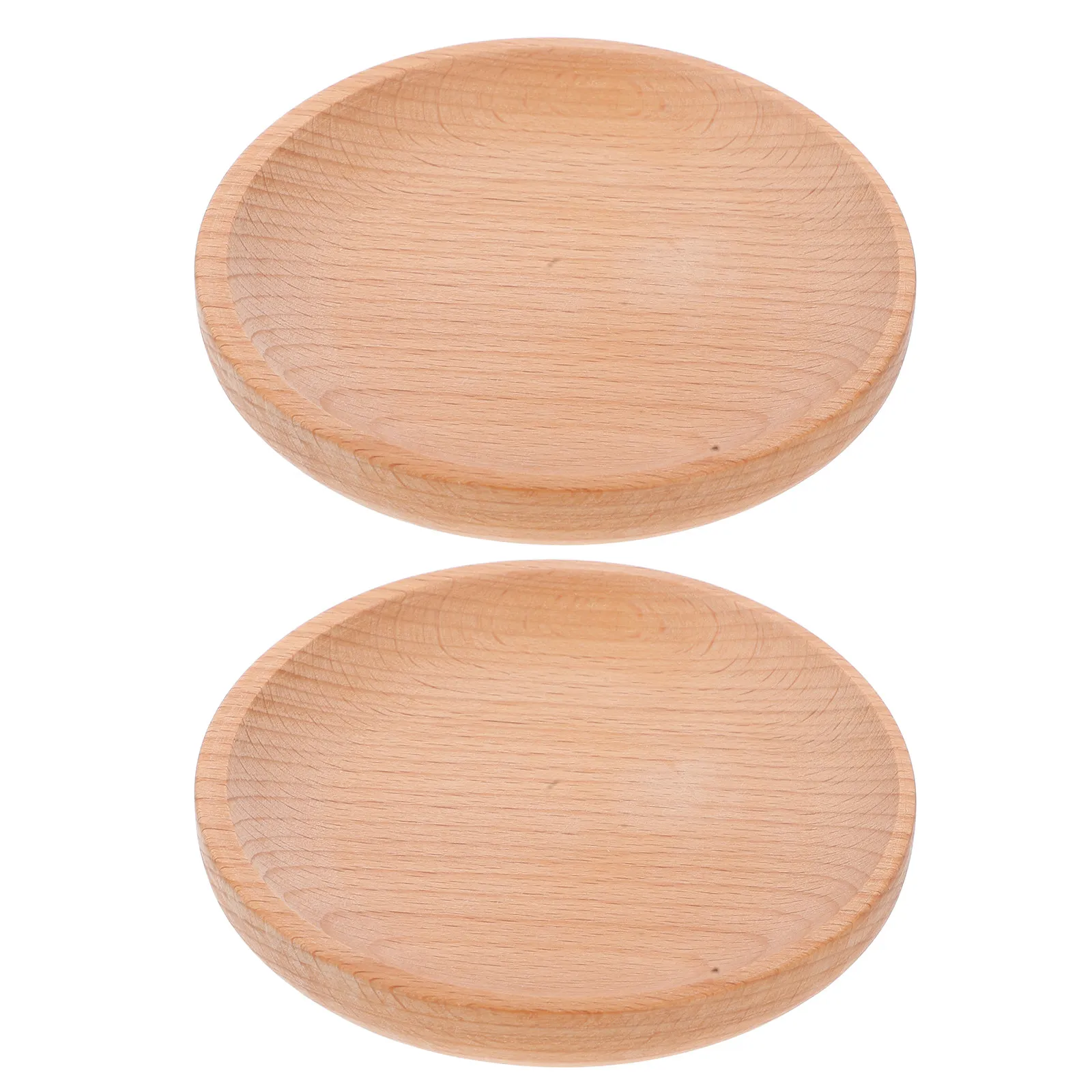 2Pcs Wooden Serving Plate Round Eco Friendly Appetizer Tray with Smooth Finish for Parties Anniversaries Business Events