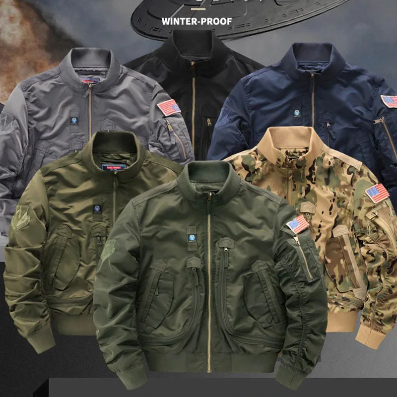 

Men's Flight Jaet Waterproof Stand Collar Parka Sle Outerwear Slim Fit Long Sve Casual Workwear Upper Apparel