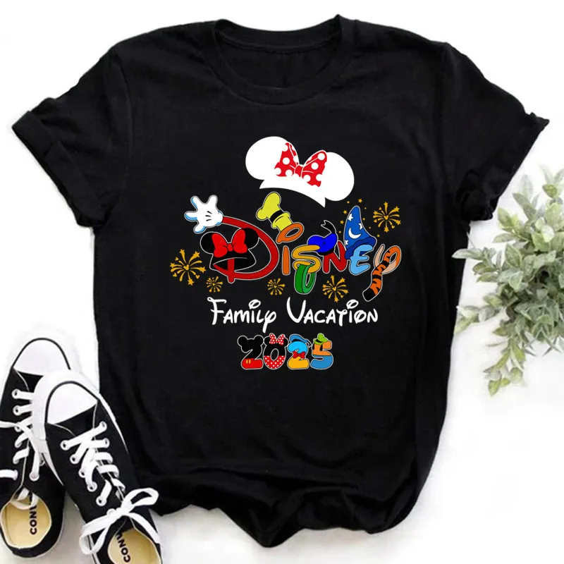 My First Disney Trip 2025 Fashion Women T-Shirt Funny Mickey Minnie Tshirts Female Disneyland Vacation Tees Tops