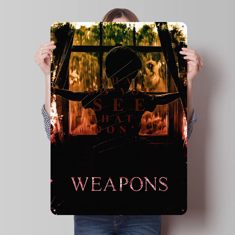 

Металлический постер с изображением оружия из фильмов, настенный декор в стиле ретро, винтажные жестяные таблички для мужской комнаты, домашнего декора, украшения гостиной, игровой комнаты