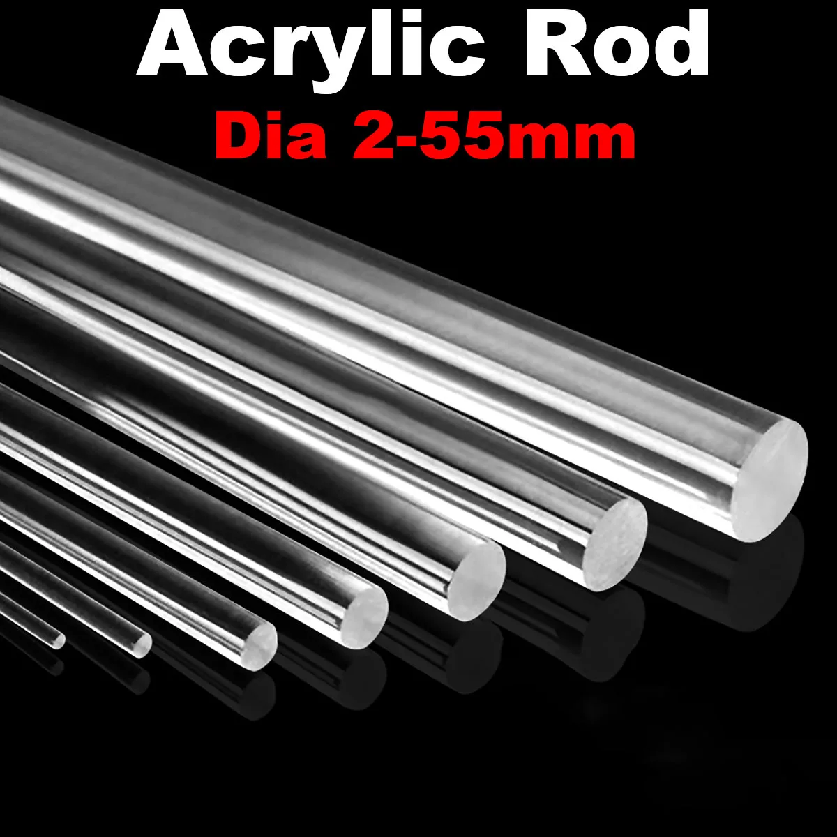 50cm 1/2Pcs Acrylic Solid Rod Diameter 2-55mm Round Bar Transparent  DIY Decor DIY Accessories Jewelry Holders Customized Tools