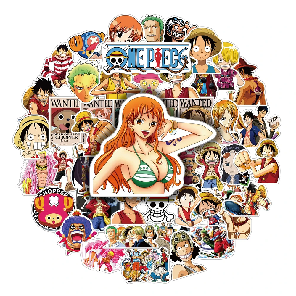 10/30/50pcs ONE PIECE Japanese Anime Stickers Zoro Luffy Joba Cartoon Decal Sticker for Stationery Bicycle Computer Decals Toy