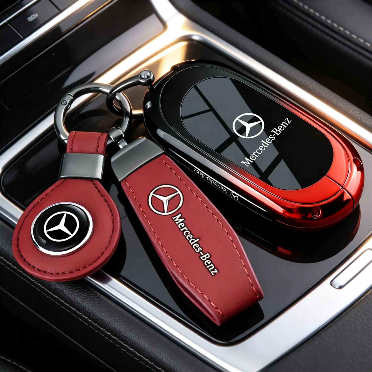 New Mercedes Benz E300L keycase with new GLC260 protection for C-Class C200L car, high-end metal buckle shell