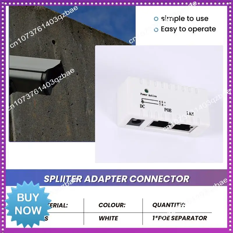 

Hot Ltem Poe Splitter Poe Injector Rj45 DC 5,5 мм X 2,1 мм Вход Пассивный Poe Injector Разъем адаптера для IP-сети Ca