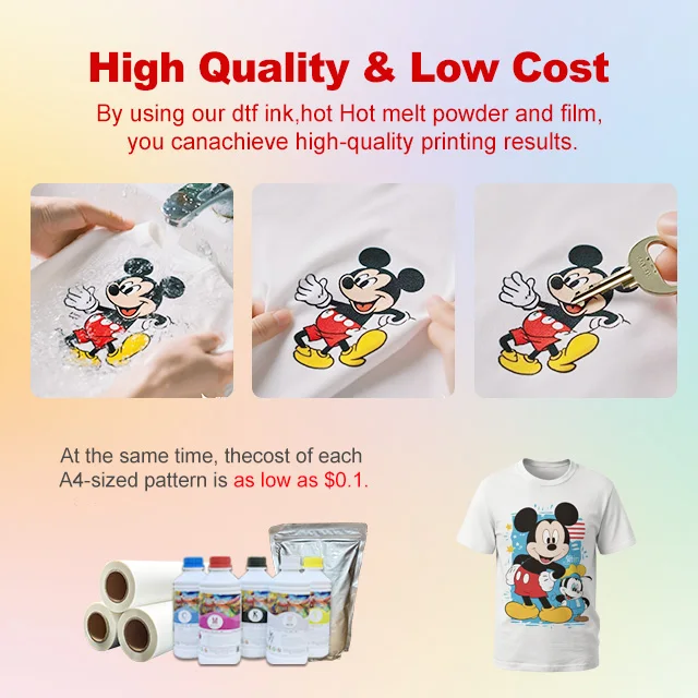 عالية الجودة 60 سنتيمتر 30 سنتيمتر 80 سنتيمتر 60 سنتيمتر * 100 متر 75U الوجهين DTF PET الطباعة المطبوعة نقل لفة فيلم ل DTF قميص الطابعة