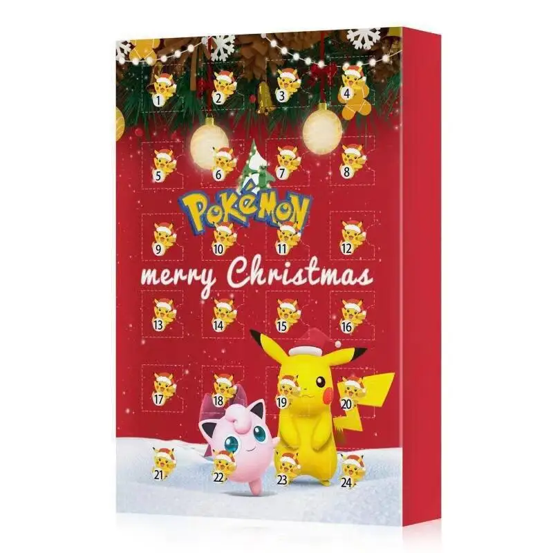 Pokemon Navidad nuevo producto caja ciega calendario 24 días Dongdongle modelo hecho a mano regalo de Navidad para niños juguete de Festival