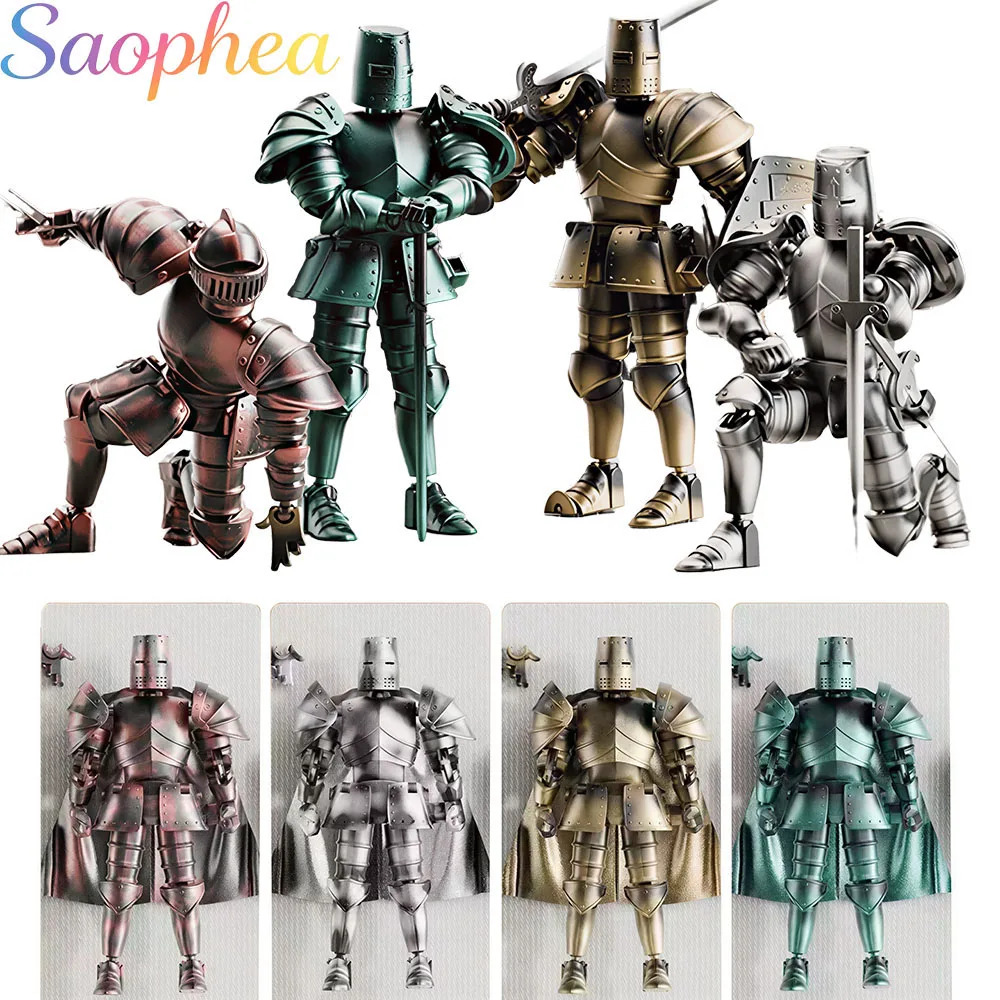 Vintage Armor Knight DIY Assembled Movable Action Figure, Multi Joint Movable Armor Man Model Kit, Collectible Anime Statue Toy