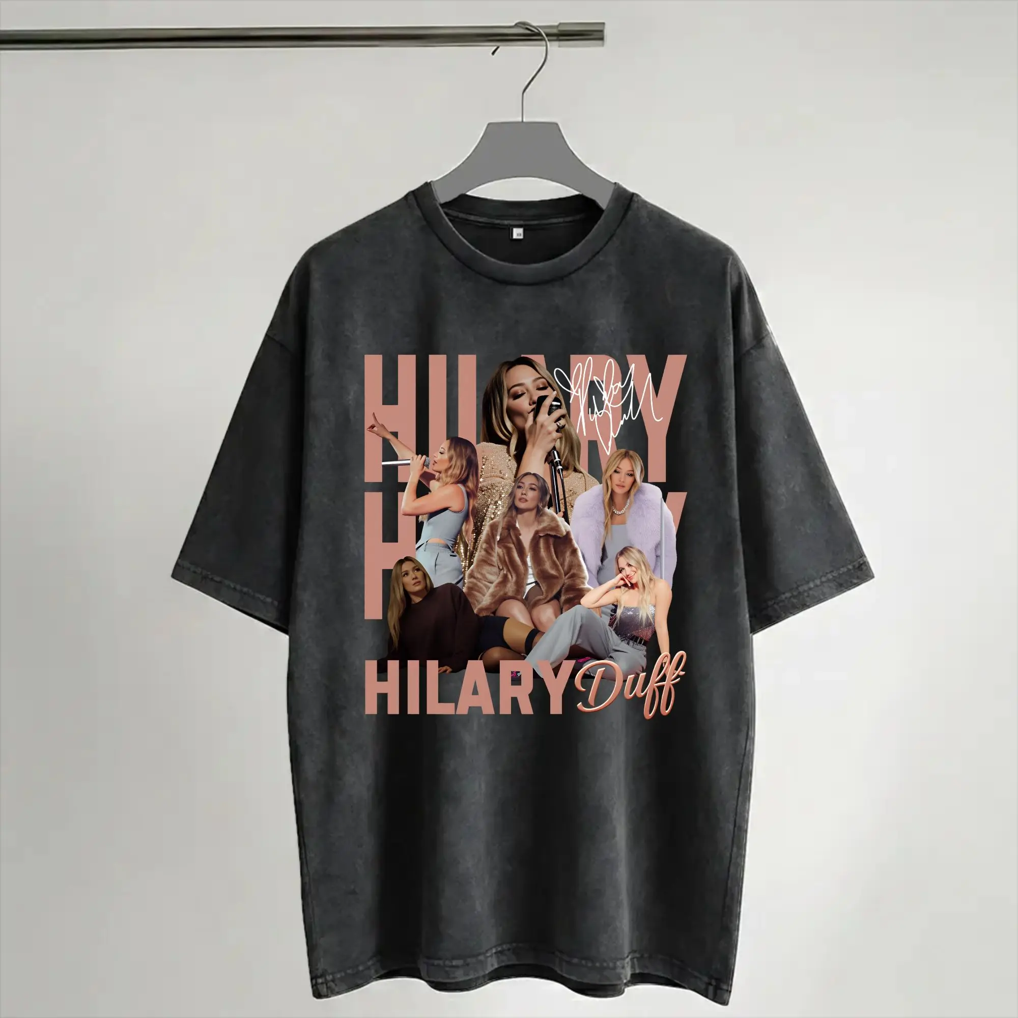 Graphic Printed Hilary Duff The Lucky Me Tour 2026 Washed Shirts Merch Oversize T-Shirt  Men Women Tee Shirt