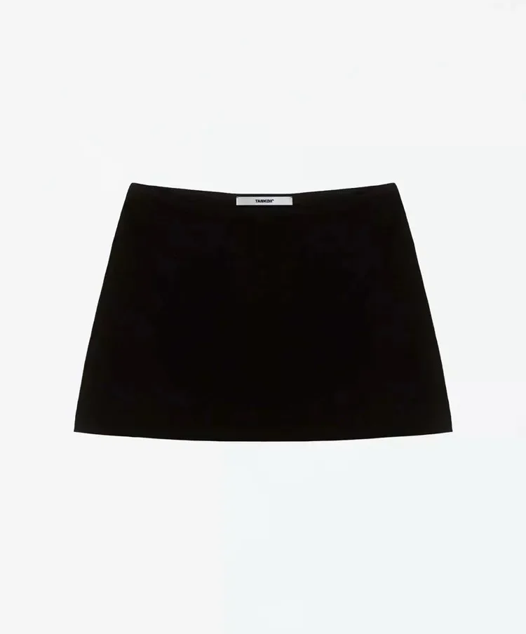 Débardeur noir mini jupe courte dollar américain jupe Slim taille basse près des hanches jupe 100% rayonne