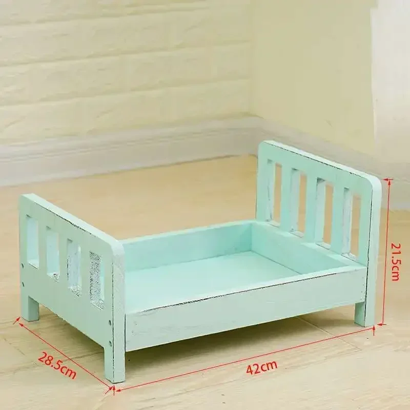 Photography Props solid color Keepsakes Souvenirs Girls BoysNewborn High-quality Wooden Bed Baby Accessories