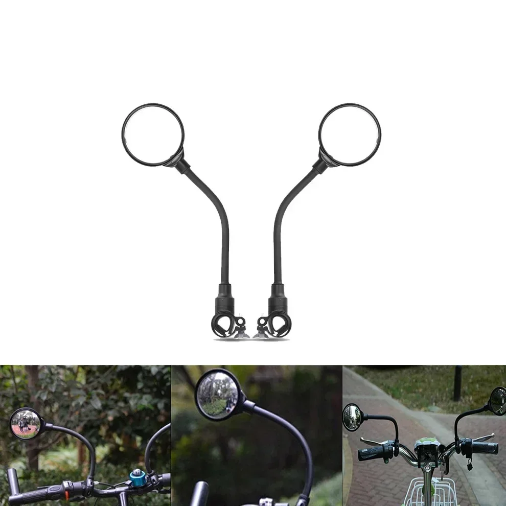 Bicycle Rearview 360 degrees Long Handlebar Mirrors  For Mountain Road Bike Motorcycle Bendable Hose Adjustable Rearview Mirror