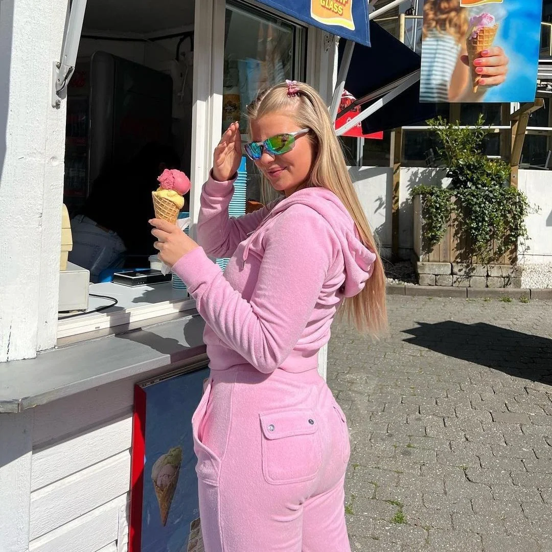 المرأة الجديدة عارضة الذهب المخملية مجموعة المخملية فضفاضة تناسب السراويل منتصف الخصر اللون PVC النسيج منخفضة مفتاح Ele #4