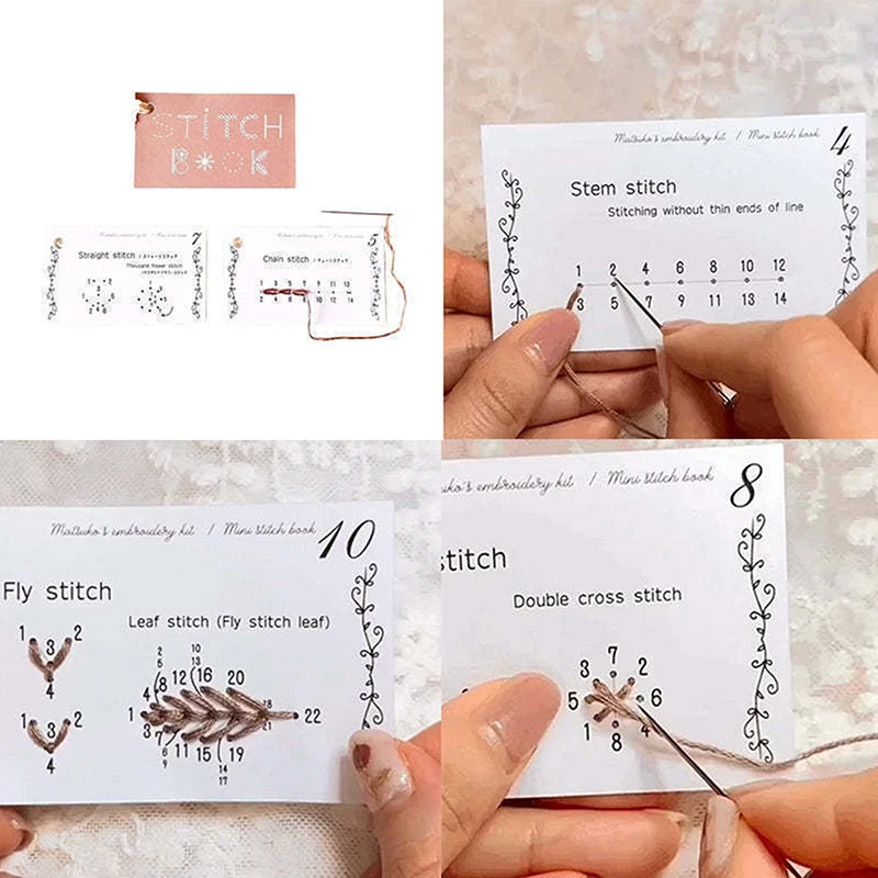 Mini libro da cucito creativo Principianti Abilità di cucito Manuali di carte Set di modelli di cucito fatti a mano