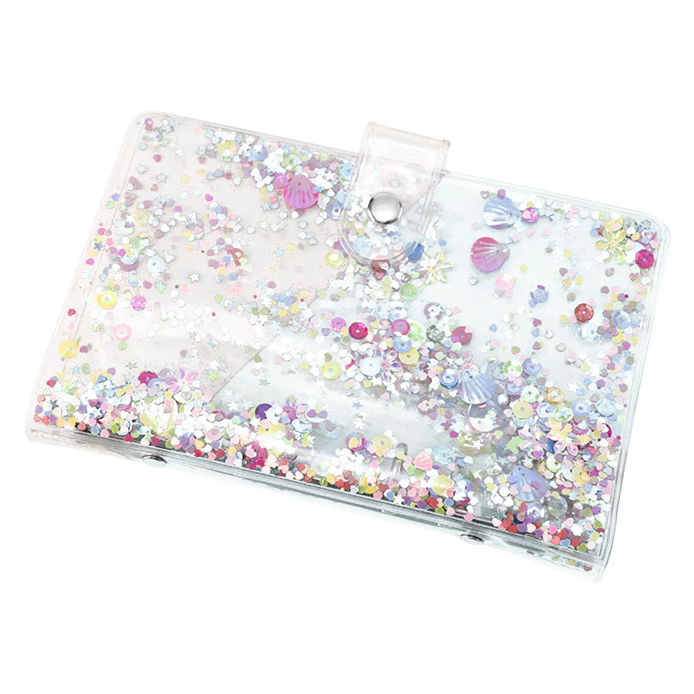 

Clear Sequin Notepad Cover for Loose-Leaf Book Waterproof Planner Binder Shell Easy to Carry Ideal Gift for Friends School